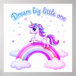 Dream Big Little One Einhorn Magie Poster
