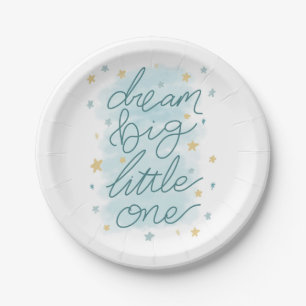 Dream Big Little One Pastel Stars Pappteller