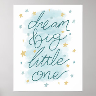 Dream Big Little One Pastel Stars Poster