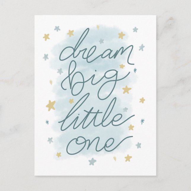 Dream Big Little One Pastel Stars Postkarte (Vorderseite)