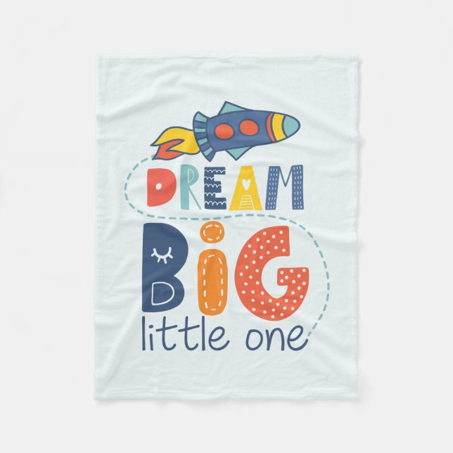 Dream Big Little One Rocket Fleecedecke (Vorderseite)