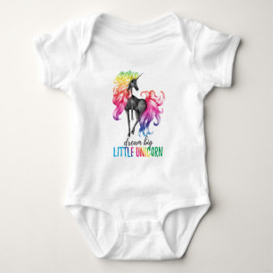 Dream Big Little Unicorn Baby Bodysuit Strampler
