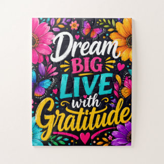 Dream Big Live with Gratitude-Butterfly Inspiratio Puzzle