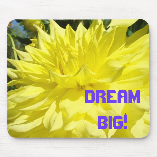 Dream Big! Mauspad Gelbe Dahlia Blume (Vorne)