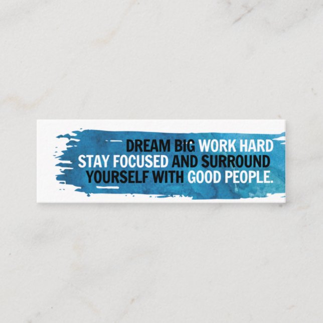 Dream Big Mini Card mit Herzreferenz zurück Mini Visitenkarte (Vorderseite)