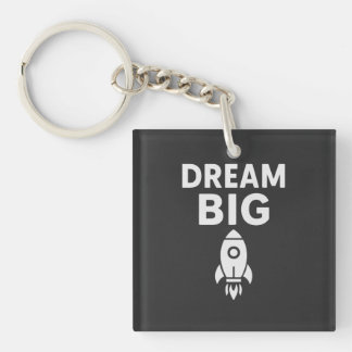 Dream Big - Minimalistisch Rocket Inspiration T -  Schlüsselanhänger