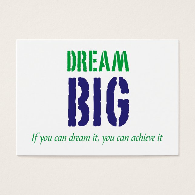 Dream Big Motivart Karte (Vorderseite)