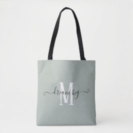 Dream Big Motivierend Monogram Initial Sage Green