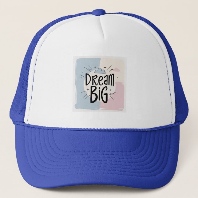 Dream Big - Motivierend Typografie-Design Truckerkappe (Vorderseite)
