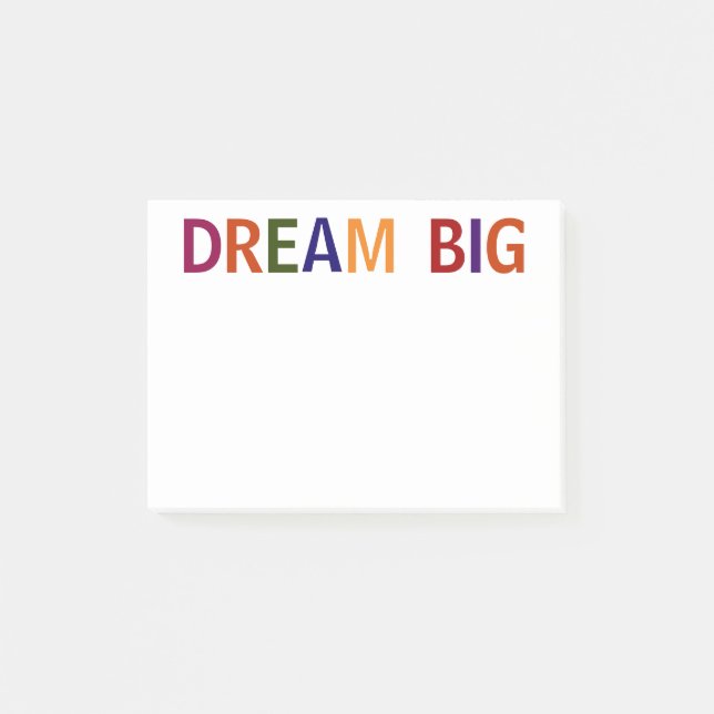 Dream Big Multicologe 4 x 3 Post-it Klebezettel (Vorderseite)