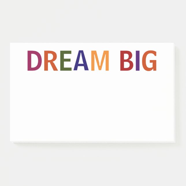 Dream Big Multicolored Post-it Klebezettel (Vorderseite)
