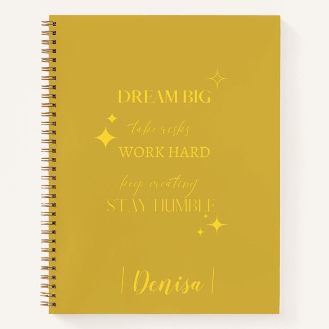 Dream Big | Name Journal hinzufügen Notizbuch (Vorderseite)