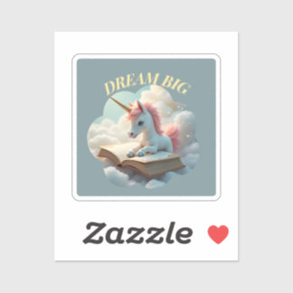 Dream Big - Niedliche Einhornklemme Aufkleber