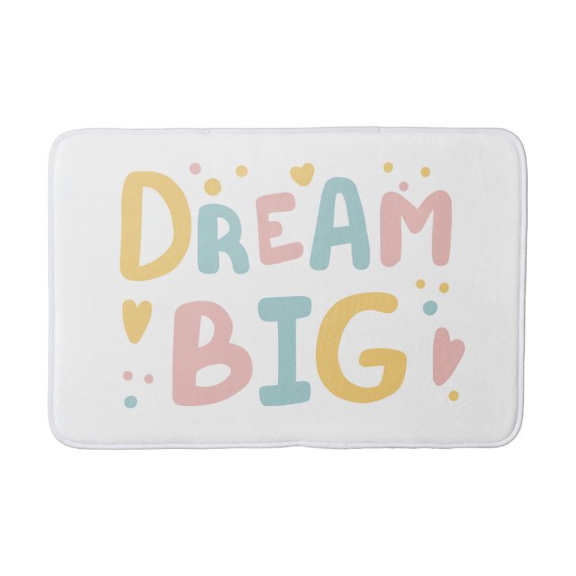 Dream Big Pastel Hearts Badematte (Vorderseite)