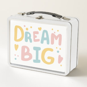 Dream Big Pastel Hearts Metall Brotdose