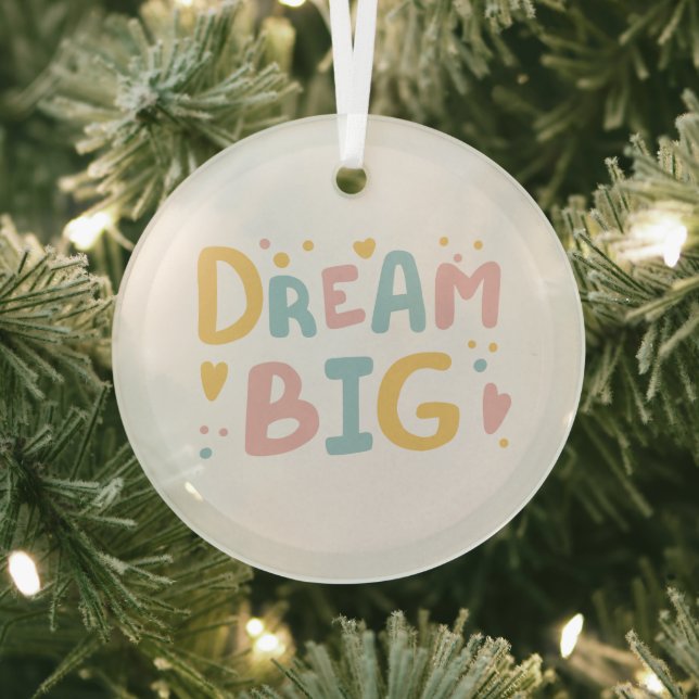 Dream Big Pastel Hearts Ornament Aus Glas (InSitu)