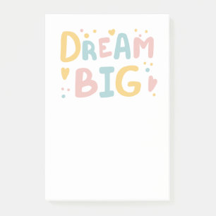Dream Big Pastel Hearts Post-it Klebezettel