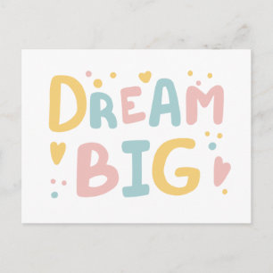 Dream Big Pastel Hearts Postkarte