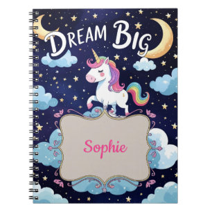 Dream Big - Personalisiertes magisches Einhorn Notizblock