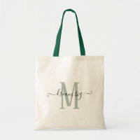 Dream Big Positivity Sage Green Monogram Initial
