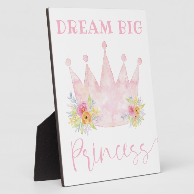 Dream Big Princess Girl's Room Sign Fotoplatte (Seite)
