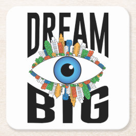 Dream Big Rechteckiger Pappuntersetzer