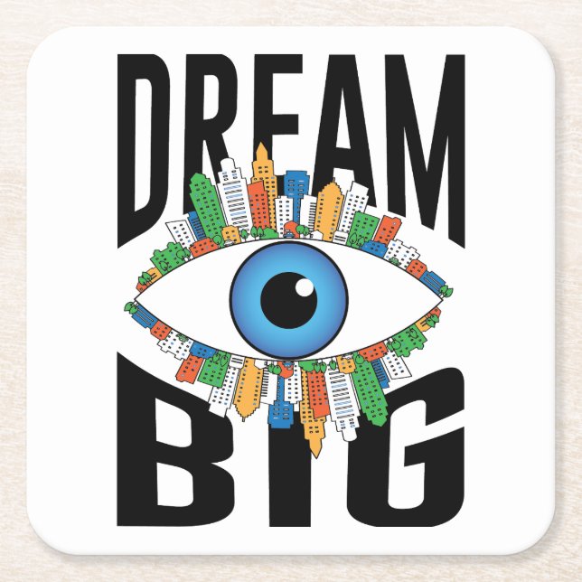 Dream Big Rechteckiger Pappuntersetzer (Vorderseite)