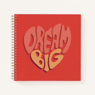 Dream Big: Red Heart Powerful Slogan Notizbuch