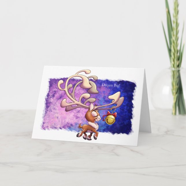 DREAM BIG REINDEER (matte) von Jeff Willis Art Karte (Vorderseite)