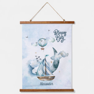 Dream Big Ship im Meer individuell anpassbar Wandteppich Mit Holzrahmen