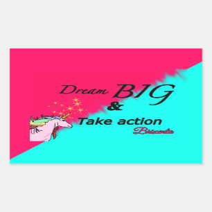 Dream big unicorn Aufkleber 2 Ton