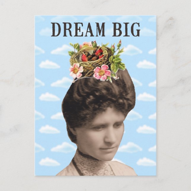 Dream Big Vintag Fotomaterial Postkarte (Vorderseite)