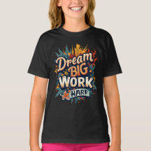 Dream Big Work Hard Motivierend Typografie