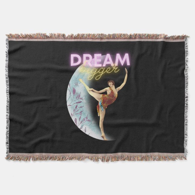 Dream Bigger Vintag Ballet Dancer Decke (Vorderseite)