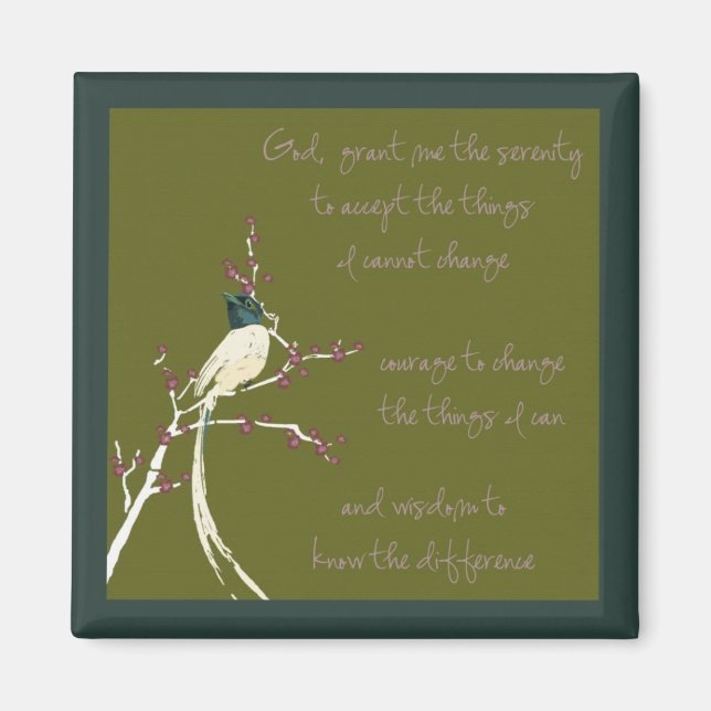 Dream Bird Serenity Prayer Magnet (Vorne)