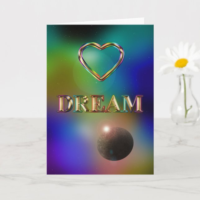 Dream Blanke Grußkarte Kosmos Regenbogenherz Karte (Kleine Pflanze)