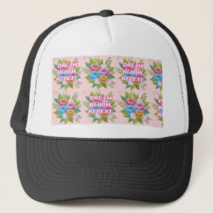 Dream Bloom Wiederholung floral Motivierend Hat Truckerkappe