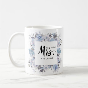 Dream Blue Floral WEDD THE NEW MRS Typografie Kaffeetasse