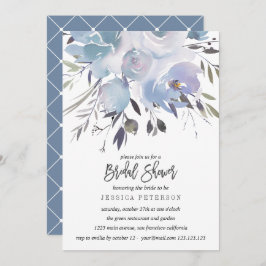 Dream Blue Flowers Hochzeitliches Brautparty Party Einladung