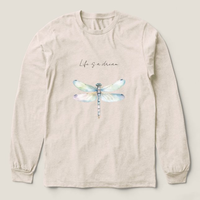 Dream Blue Mint Butterfly Tri-Blend Shirt (Design Vorderseite)