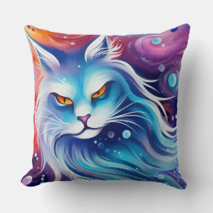 Dream Cat Abstrakte Farbwelt Kissen