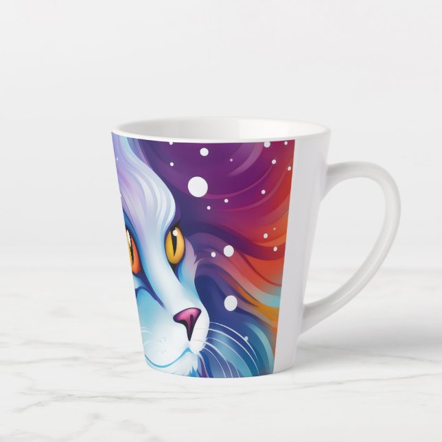 Dream Cat Abstrakte Farbwelt Milchtasse (Rechts)