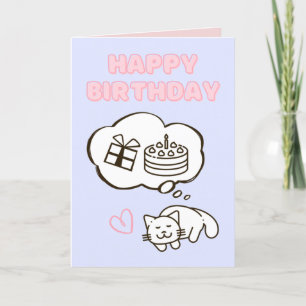 Dream Cat&Cake Happy Birthday Card Karte