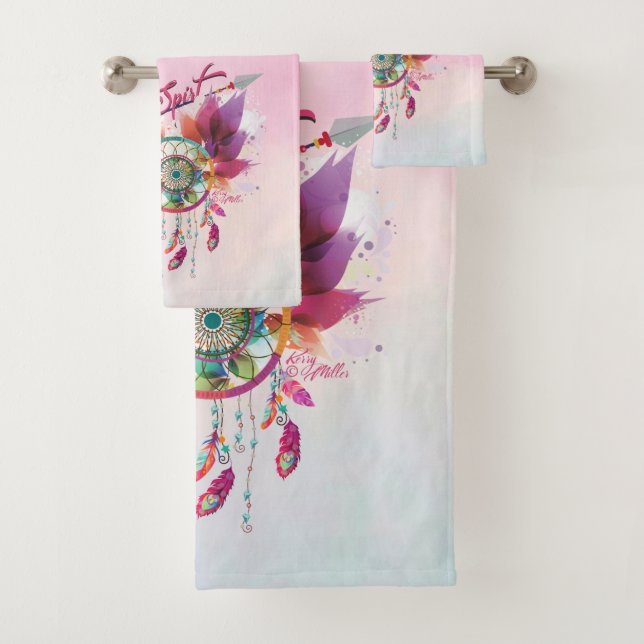 Dream Catcher and Arrow Badhandtuch Set (Insitu)