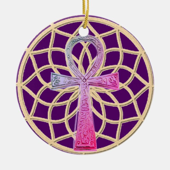 Dream Catcher Ankh Keramikornament (Vorne)