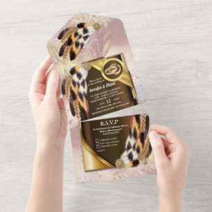 Dream Catcher Feathers All in One Wedite Einladung