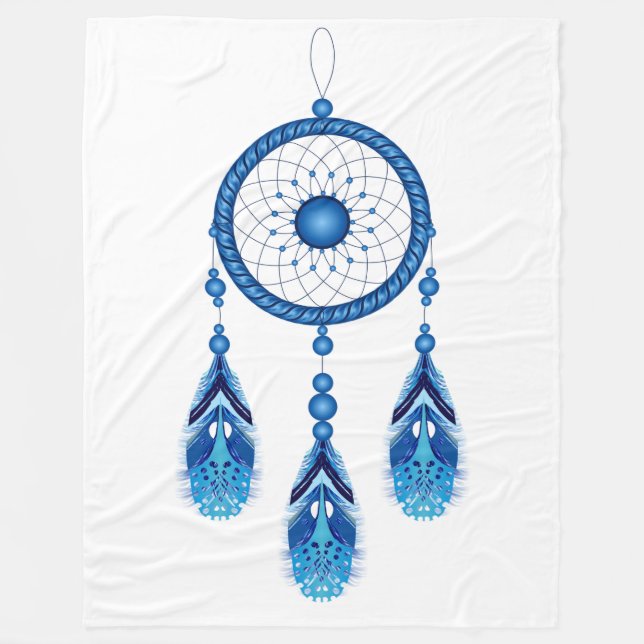 DREAM CATCHER IN BLAU FLEECEDECKE (Vorderseite)