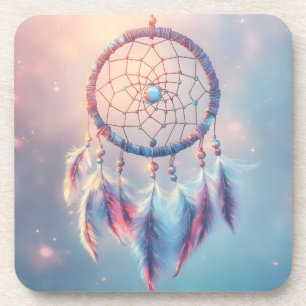Dream Catcher mit weichen Federn und Perlen Getränkeuntersetzer