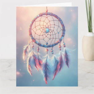 Dream Catcher mit weichen Federn und Perlen Karte