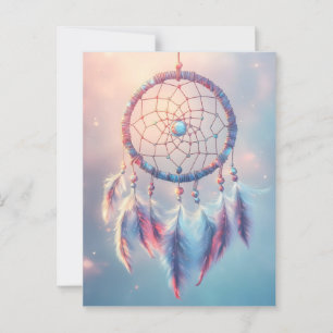 Dream Catcher mit weichen Federn und Perlen Postkarte